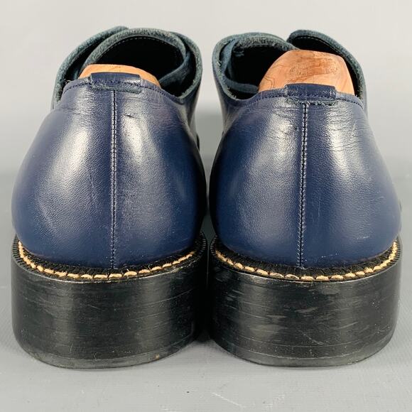 COMME des GARCONS HOMME Size 7.5 Navy Leather Oxford Lace-Up Shoes main image 8